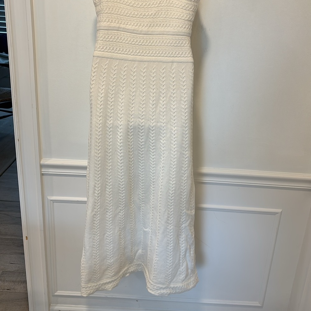 Haute Hippie Style Cream Knit/Crochet Tank Dress Size Large EUC - Picture 9 of 9